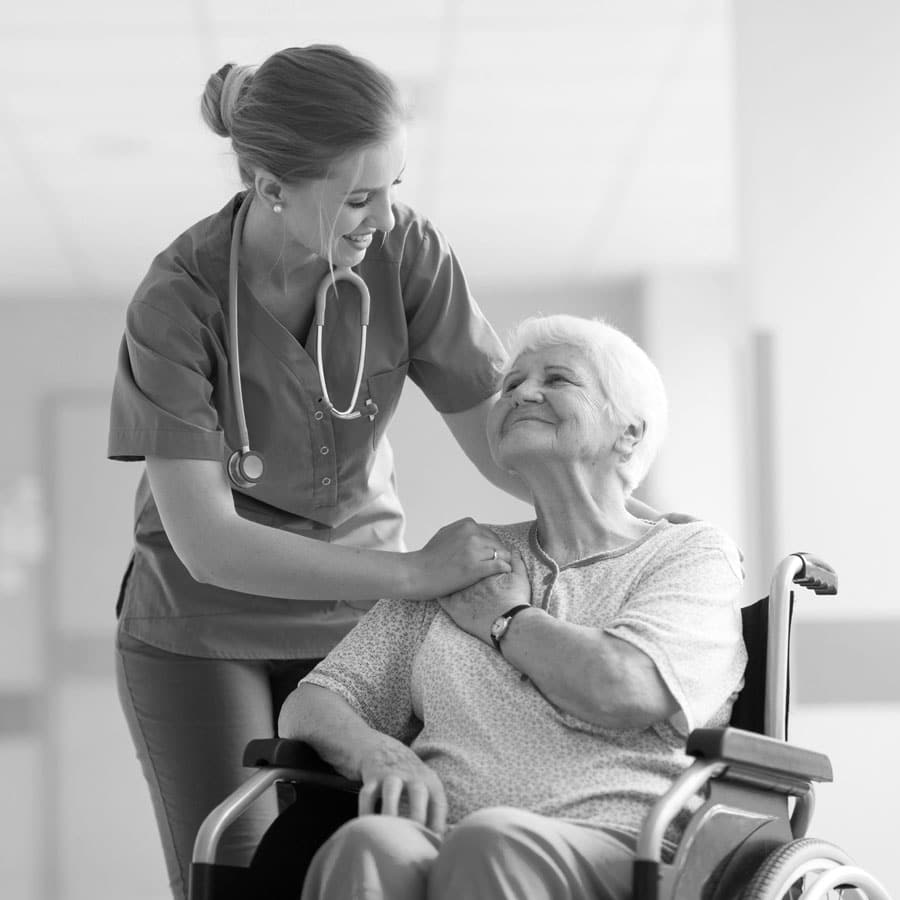 Senior in wheelchair